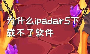 为什么ipadair5下载不了软件