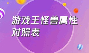 游戏王怪兽属性对照表