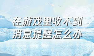 在游戏里收不到消息提醒怎么办