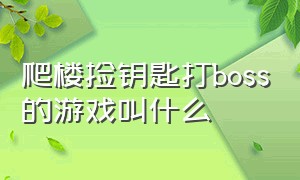 爬楼捡钥匙打boss的游戏叫什么