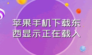 苹果手机下载东西显示正在载入