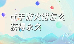 cf手游火钳怎么获得永久