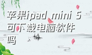 苹果ipad mini 5可下载电脑软件吗