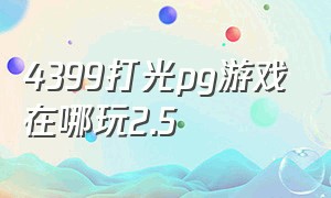 4399打光pg游戏在哪玩2.5