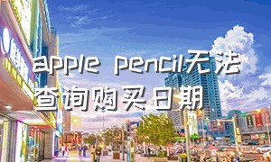 apple pencil无法查询购买日期