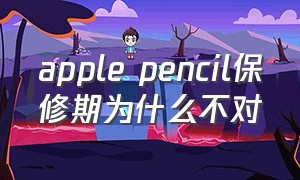 apple pencil保修期为什么不对