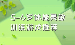 5-6岁体能灵敏训练游戏推荐