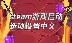 steam游戏启动选项设置中文