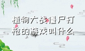 植物大战僵尸打枪的游戏叫什么