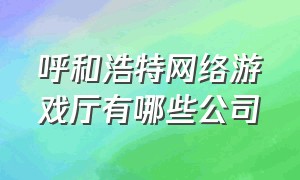 呼和浩特网络游戏厅有哪些公司