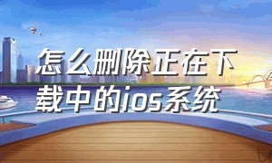 怎么删除正在下载中的ios系统