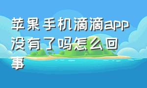 苹果手机滴滴app没有了吗怎么回事