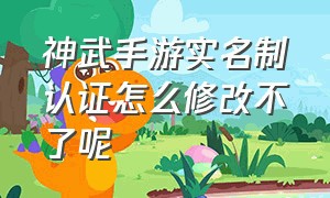 神武手游实名制认证怎么修改不了呢