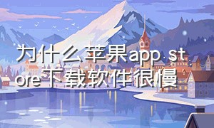 为什么苹果app store下载软件很慢