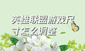 英雄联盟游戏尺寸怎么调整