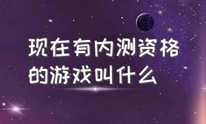 现在有内测资格的游戏叫什么