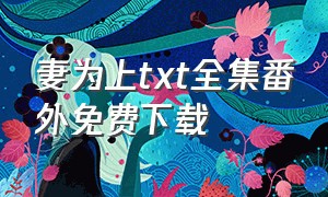 妻为上txt全集番外免费下载