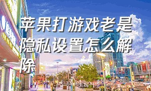 苹果打游戏老是隐私设置怎么解除