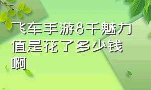 飞车手游8千魅力值是花了多少钱啊