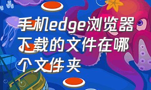 手机edge浏览器下载的文件在哪个文件夹