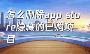 怎么删除app store隐藏的已购项目