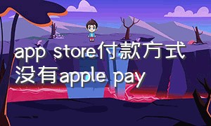 app store付款方式没有apple pay