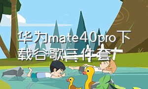 华为mate40pro下载谷歌三件套