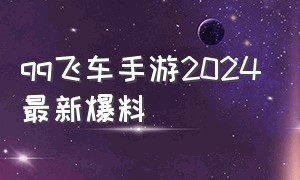 qq飞车手游2024最新爆料