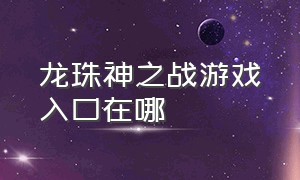 龙珠神之战游戏入口在哪