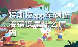 特斯拉app车辆连接错误是什么原因