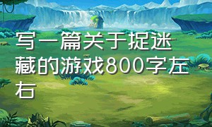 写一篇关于捉迷藏的游戏800字左右