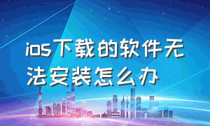 ios下载的软件无法安装怎么办