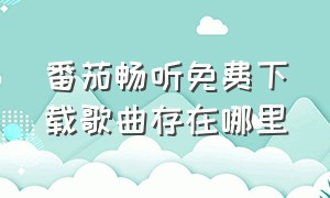 番茄畅听免费下载歌曲存在哪里