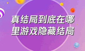 真结局到底在哪里游戏隐藏结局