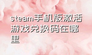 steam手机版激活游戏兑换码在哪里