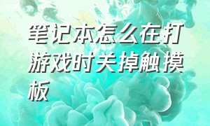 笔记本怎么在打游戏时关掉触摸板