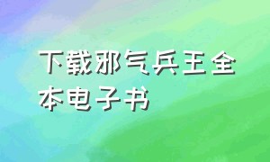 下载邪气兵王全本电子书