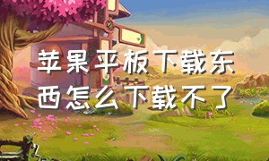 苹果平板下载东西怎么下载不了