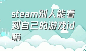 steam别人能看到自己的游戏id嘛