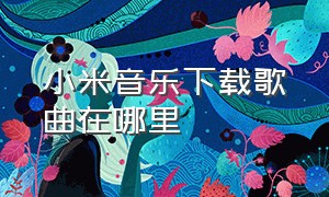 小米音乐下载歌曲在哪里