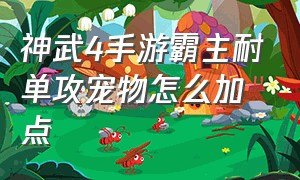 神武4手游霸主耐单攻宠物怎么加点