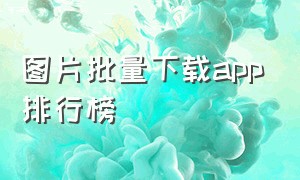 图片批量下载app排行榜