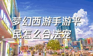 梦幻西游手游平民怎么合法宠