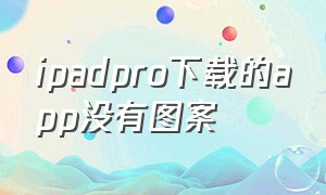 ipadpro下载的app没有图案