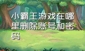 小霸王游戏在哪里删除账号和密码