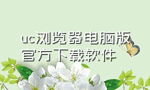 uc浏览器电脑版官方下载软件