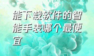 能下载软件的智能手表哪个最便宜