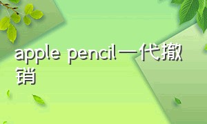 apple pencil一代撤销