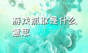 游戏抓取是什么意思