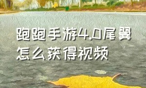 跑跑手游4.0尾翼怎么获得视频